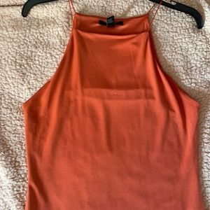 Orange Maxi/Silk material short event dress